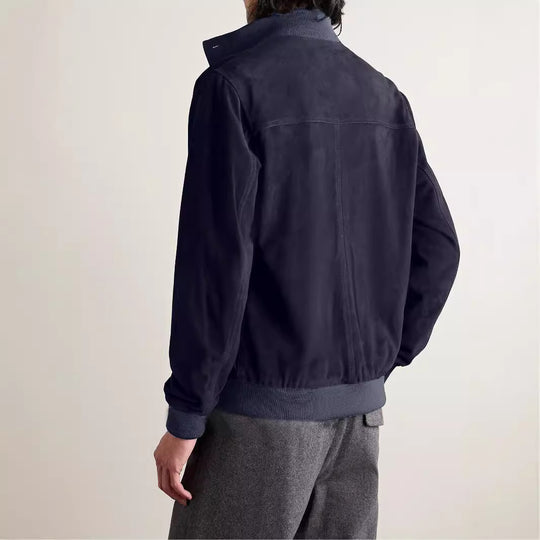 Herren modische Übergangsjacke mit hohen Kragen und aufgesetzten Taschen EB