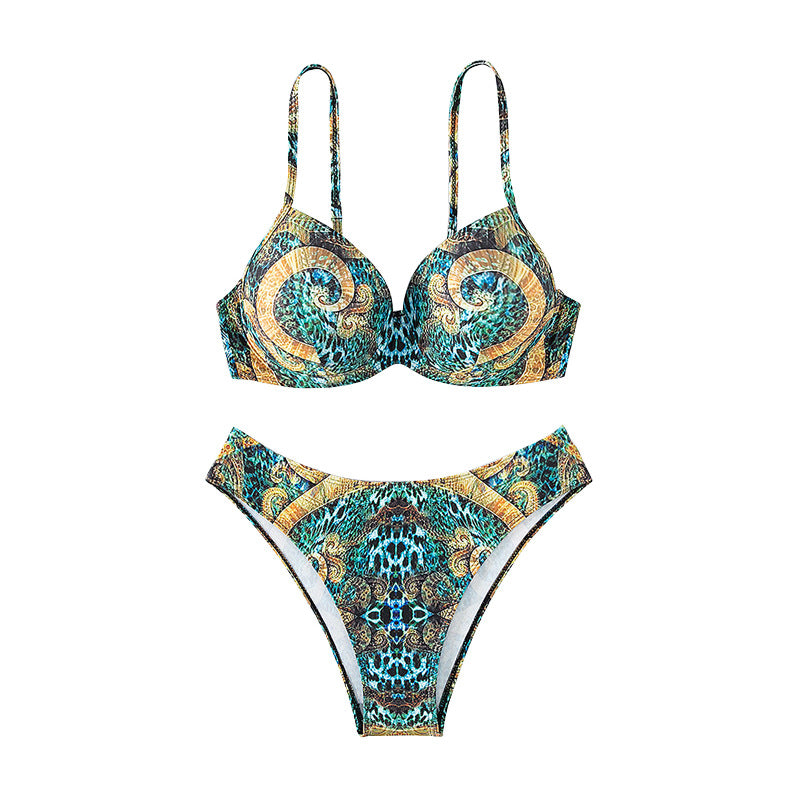 Damen Designer-Bikini mit elegantem Tiermuster EB