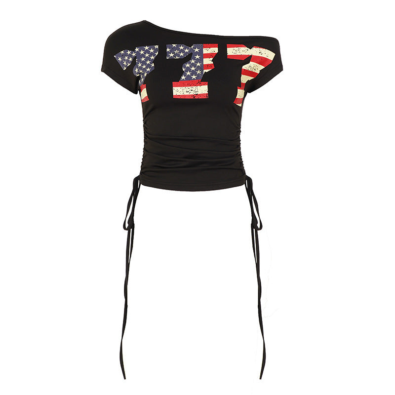 Damen modisches lässiges Crop-Top mit praktischem Rüschensaum EB