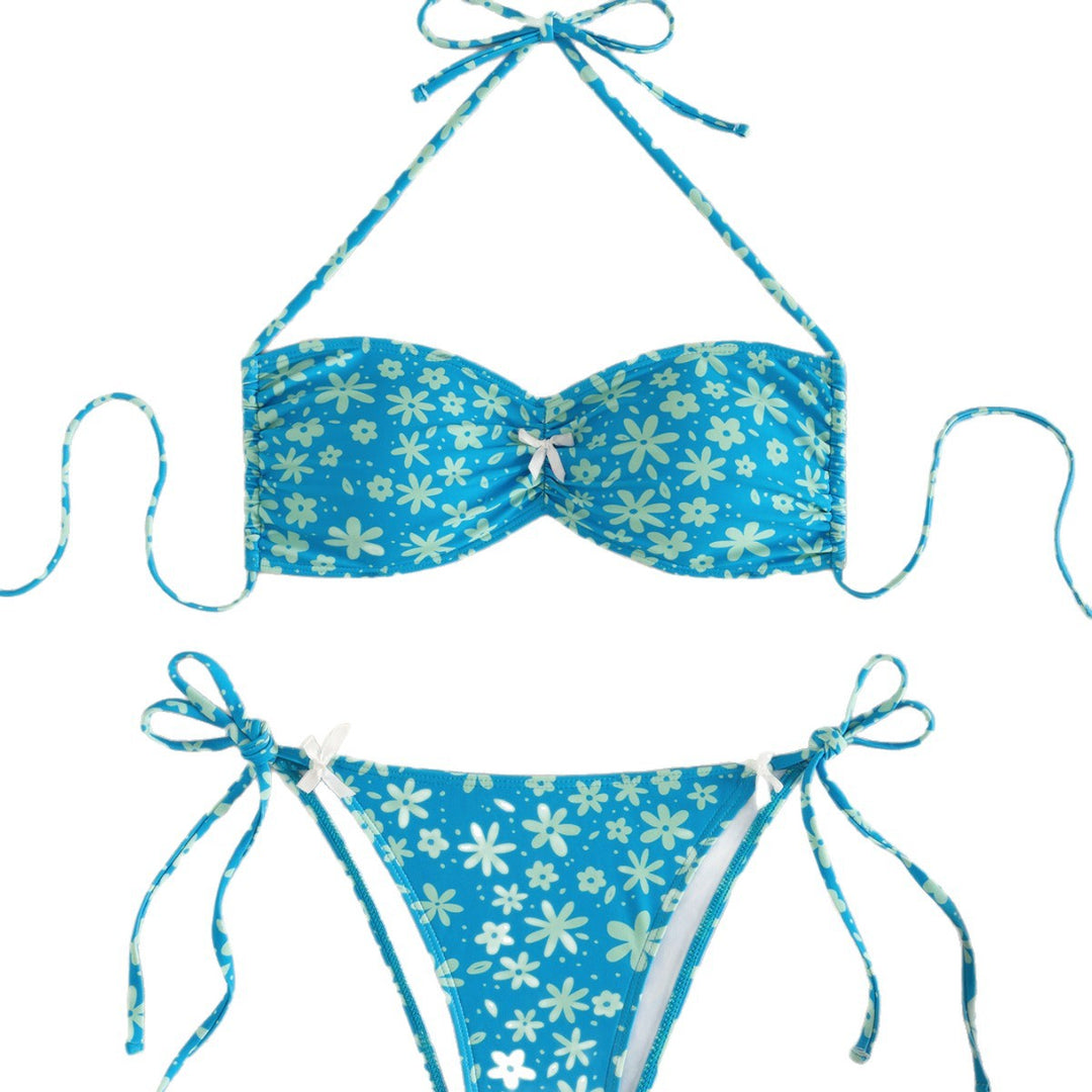 Damen Bandeau-Bikini mit floralen Akzenten EB