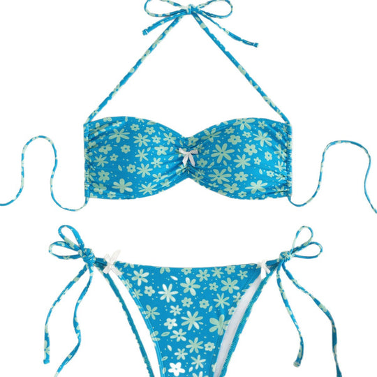 Damen Bandeau-Bikini mit floralen Akzenten EB