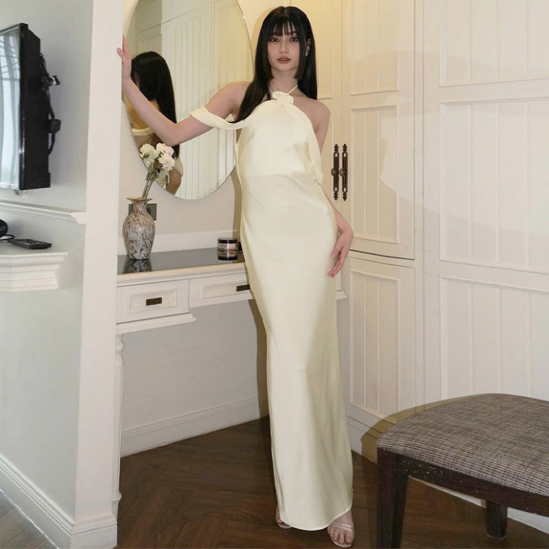 Damen Elegantes Maxikleid mit romantischem Wickel-Design und glamourösem Schnitt EB