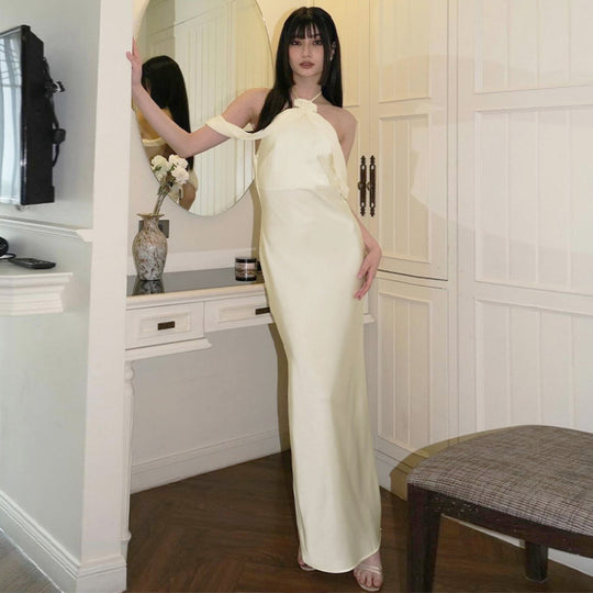 Damen Elegantes Maxikleid mit romantischem Wickel-Design und glamourösem Schnitt EB