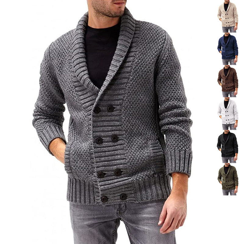 Herren Strickjacke mit doppelter Knopfleiste und modernem Strukturdesign EB