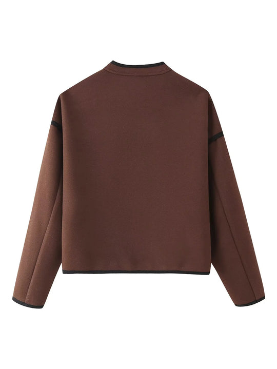 Damen elegante Übergangsjacke mit dekorativen Knöpfen EB
