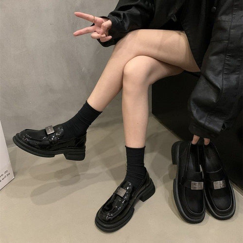Damen elegante Loafers mit modischen Schnallenverzierungen EB