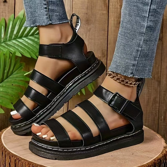 Damen Bequeme Sandalen mit verstellbarem Riemen EB