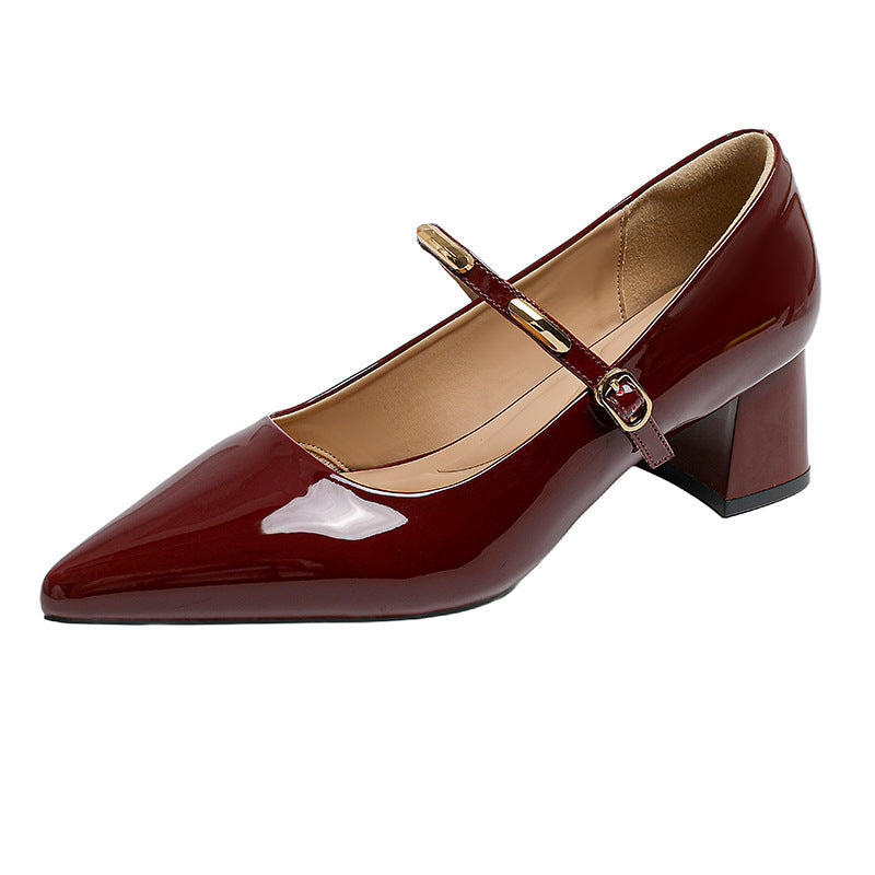 Damen Pumps mit elegantem Riemchen und komfortablem Blockabsatz EB