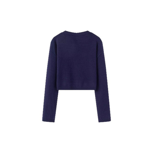 Damen Cropped Pullover mit verspieltem Schleifenmotiv EB