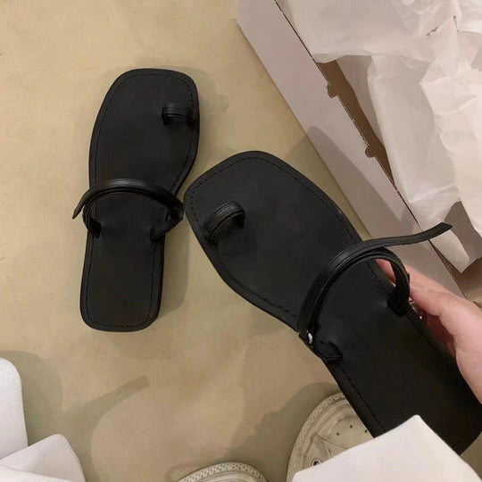 Damen Designer Zehentrenner-Sandalen mit modischem Metallic-Design und komfortablem Fußbett EB