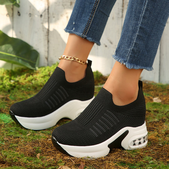 Damen Sneakers mit atmungsaktivem Strickoberteil und komfortabler Dämpfung EB