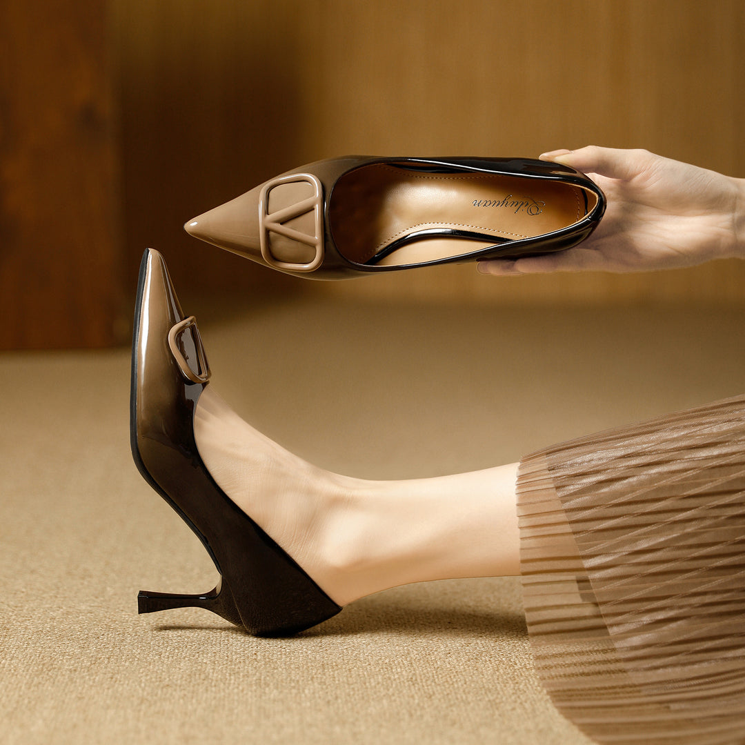 Damen modische und schicke Pumps mit stilvollem Dekor EB