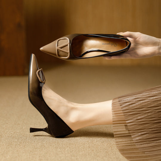 Damen modische und schicke Pumps mit stilvollem Dekor EB