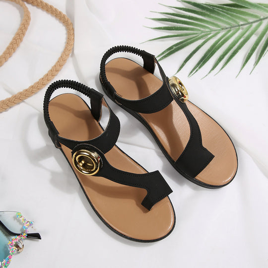 Damen Elegante Fußbett-Sandalen mit Goldakzenten EB