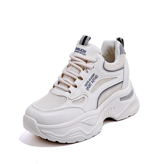 Damen Sportliche Sneaker mit dicker Dämpfung und atmungsaktiver Obermaterialstruktur EB