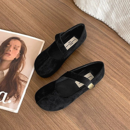 Damen Ballerinas mit Leo-Muster und verstellbarem Riemen EB