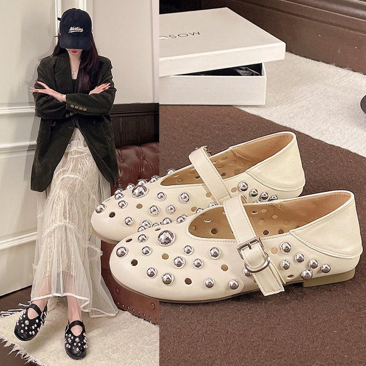 Damen elegante Ballerinas mit Schmuckdetails EB