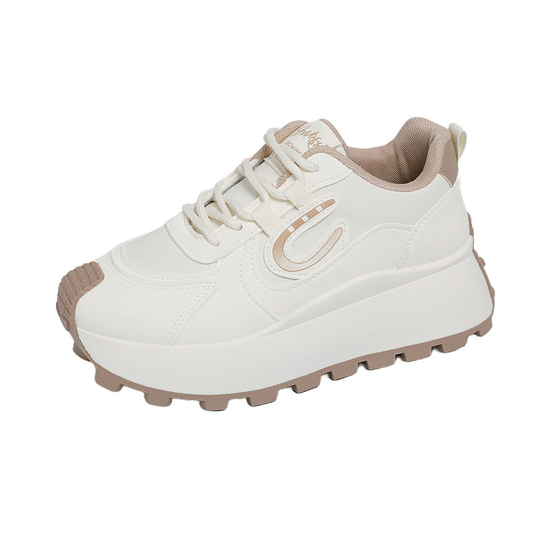 Damen Sportliche Plateau Sneakers mit modischem Design und rutschfester Sohle EB