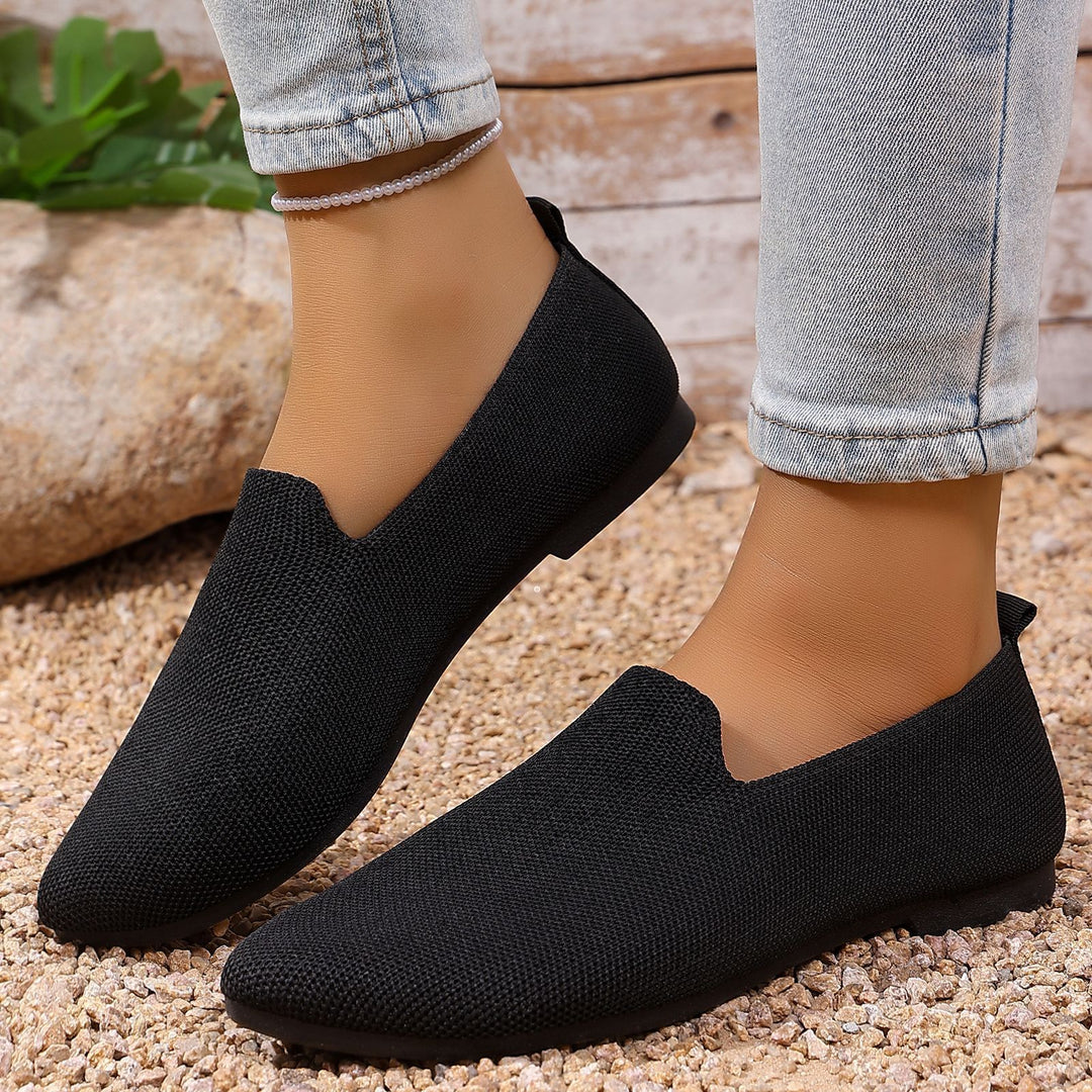 Damen nan leichte gestrickte Slipper mit Memory-Fußbett und rutschfester Sohle EB