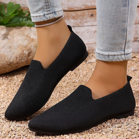 Damen nan leichte gestrickte Slipper mit Memory-Fußbett und rutschfester Sohle EB