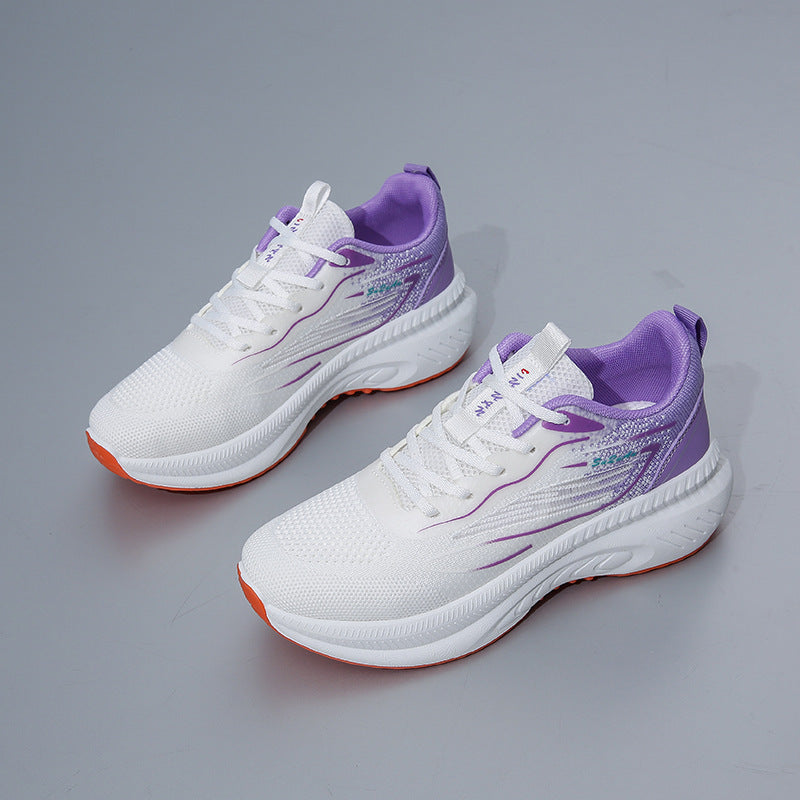 Damen Atmungsaktive Freizeitsneaker mit stoßdämpfender Sohle und elastischer Schnürung EB