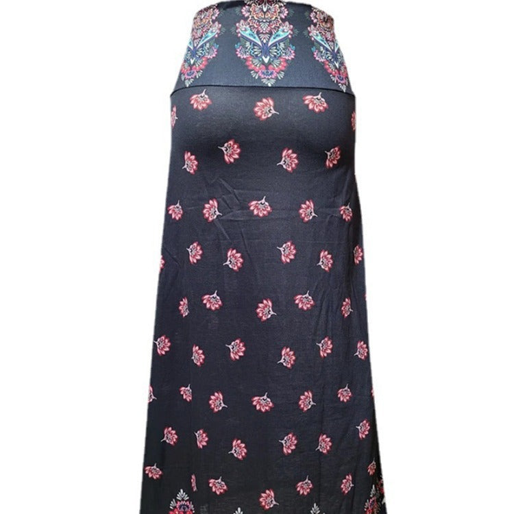Damen nan Maxirock mit Elastikbund und Eingrifftaschen im Boho-Muster EB
