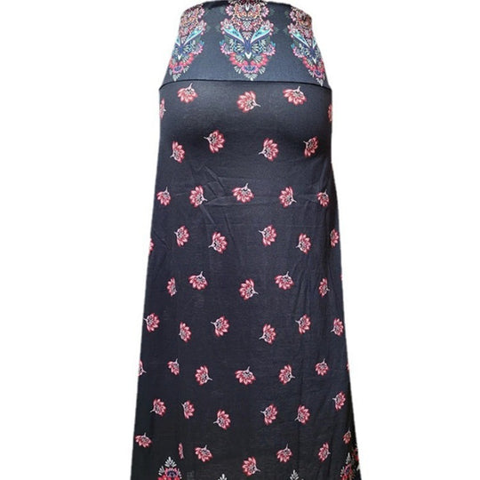 Damen nan Maxirock mit Elastikbund und Eingrifftaschen im Boho-Muster EB