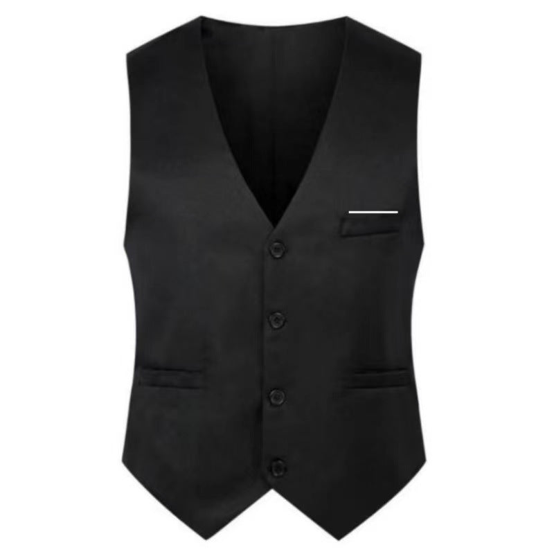 Herren nan elegante Satinweste mit V-Ausschnitt und schmal geschnittene Anzughose EB