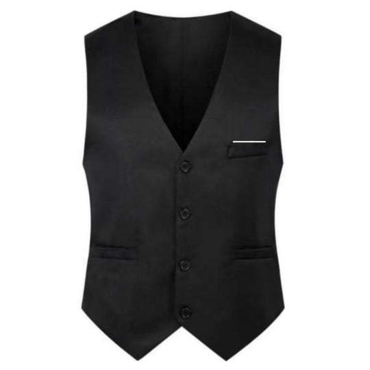 Herren nan elegante Satinweste mit V-Ausschnitt und schmal geschnittene Anzughose EB
