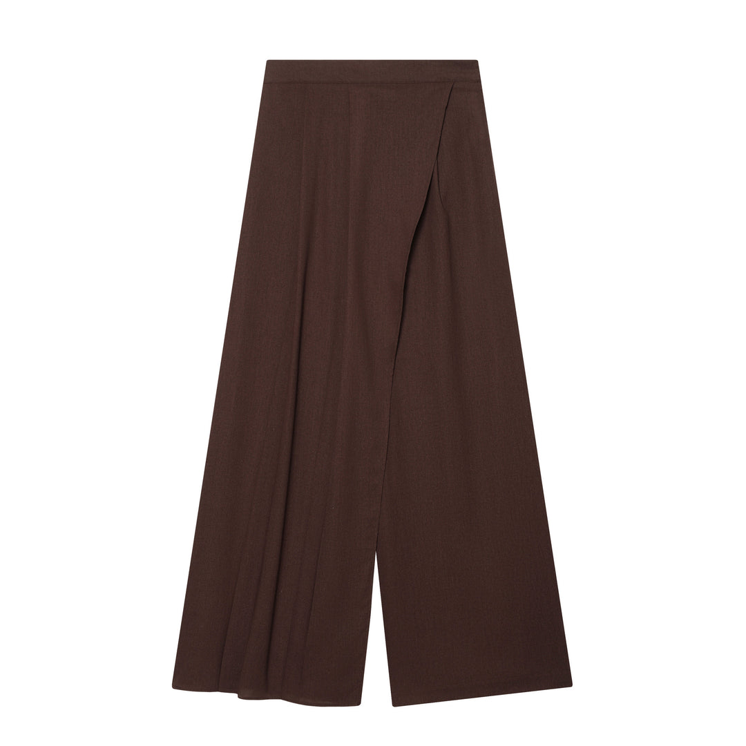 Damenweite Palazzo-Hose mit asymmetrischem Schnitt und elastischem Bund EB