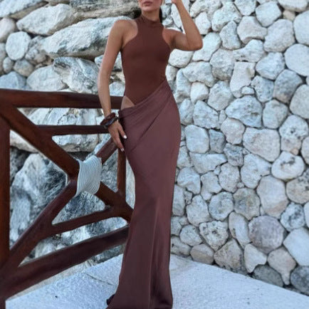 Damen Maxi-Kleid mit modischem Schnitt EB