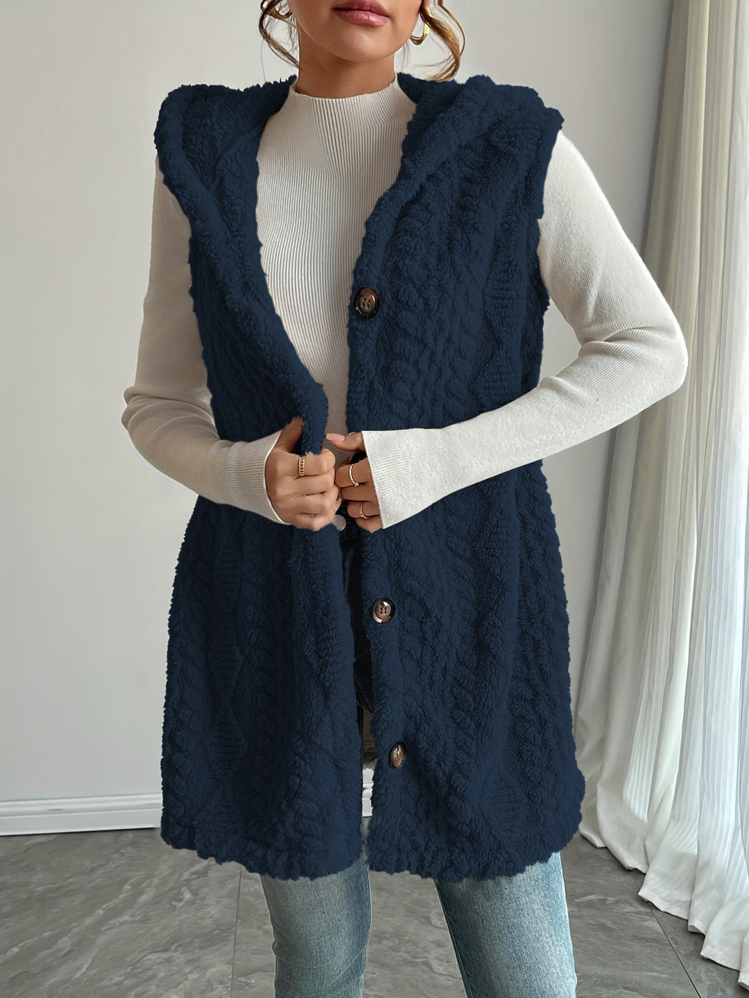 Damen kuschelige Longweste EB
