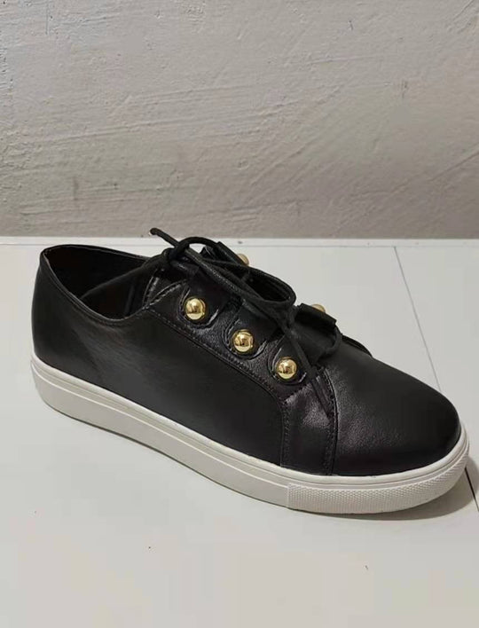 Damen Fashion Sneakers mit modischen Ösen und dämpfender Laufsohle EB