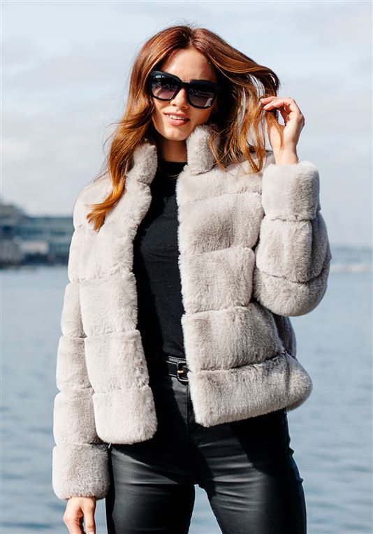 Damen Modische Daunenjacke mit hohem Kragen EB