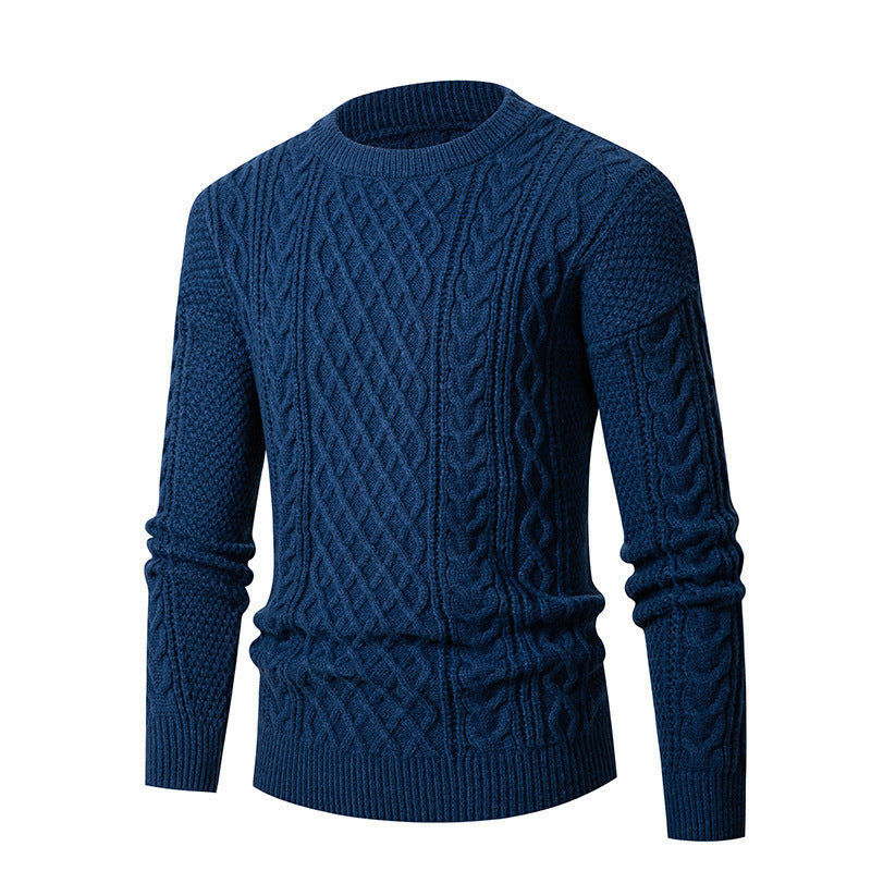 Herren Grobstrickpullover mit modischem Zopfmuster EB
