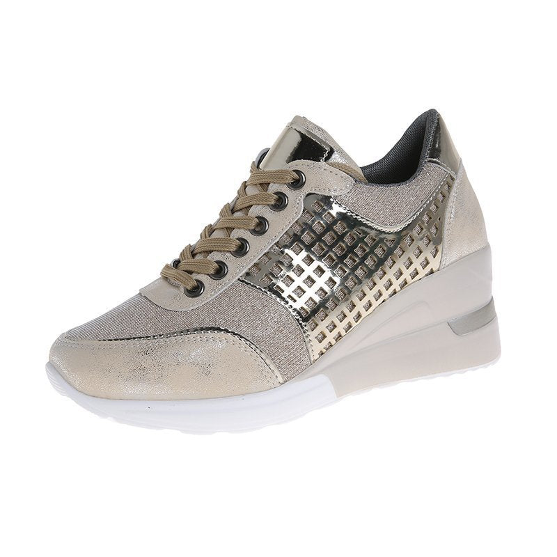 Damen Komfortable und modische Sneakers mit Glanz-Elementen EB