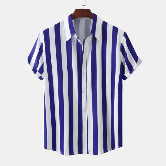 Damen Kurzarmhemd mit elegantem Streifenmuster und luftiger Passform EB