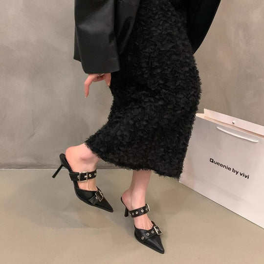 Damen elegante Slingback Pumps mit modischem Schnallen-Design EB