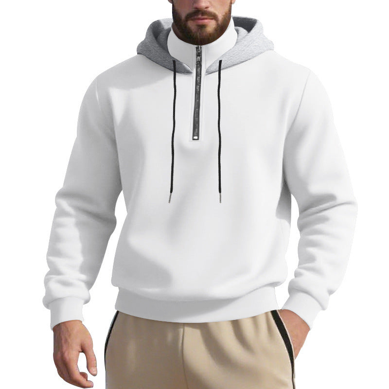 Herren sportlicher Kapuzenpullover mit halbem Reißverschluss und atmungsaktivem Stoff EB