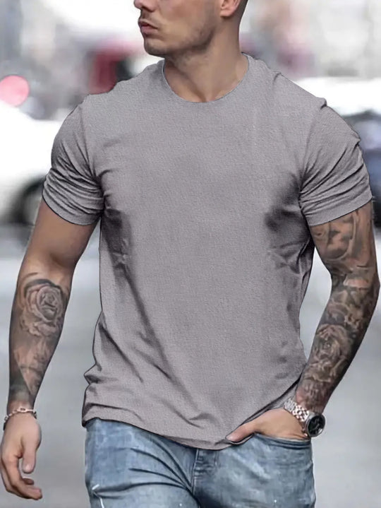 Herren lässiges T-Shirt mit strukturierter Oberfläche und bequemem Schnitt EB