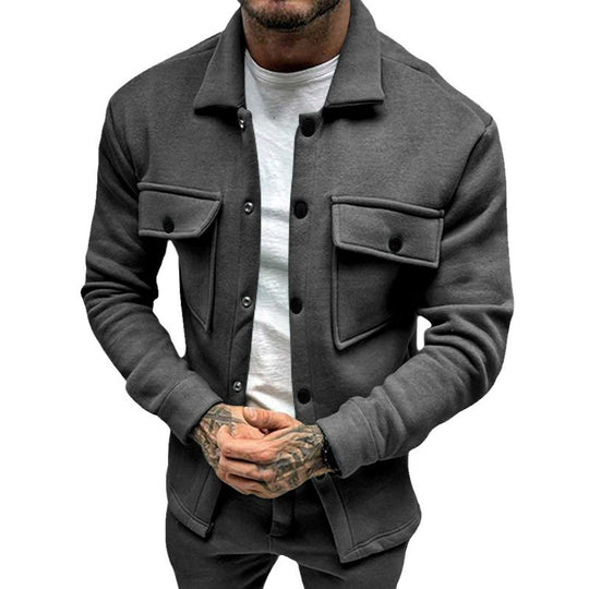 Herren lässige Overshirtjacke mit großen Brusttaschen und modernem Design EB