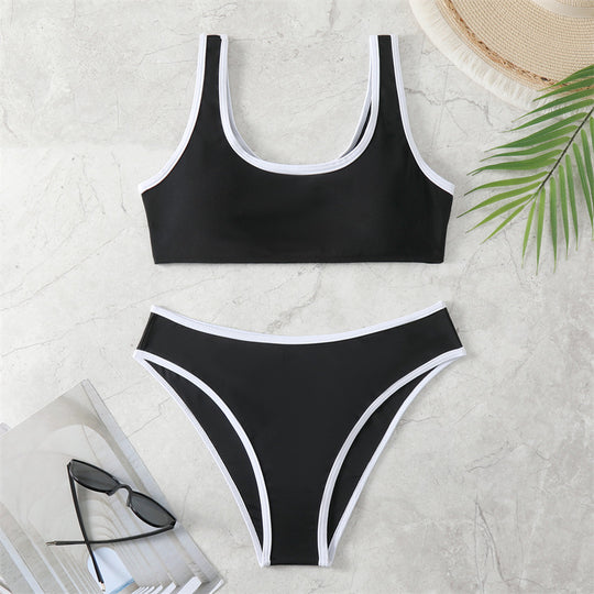 Damen Bikini-Set mit sportlichem Schnitt und hochtailliertem Höschen EB