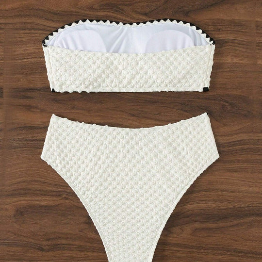 Damen Bandeau-Bikini mit strukturierter Oberfläche EB