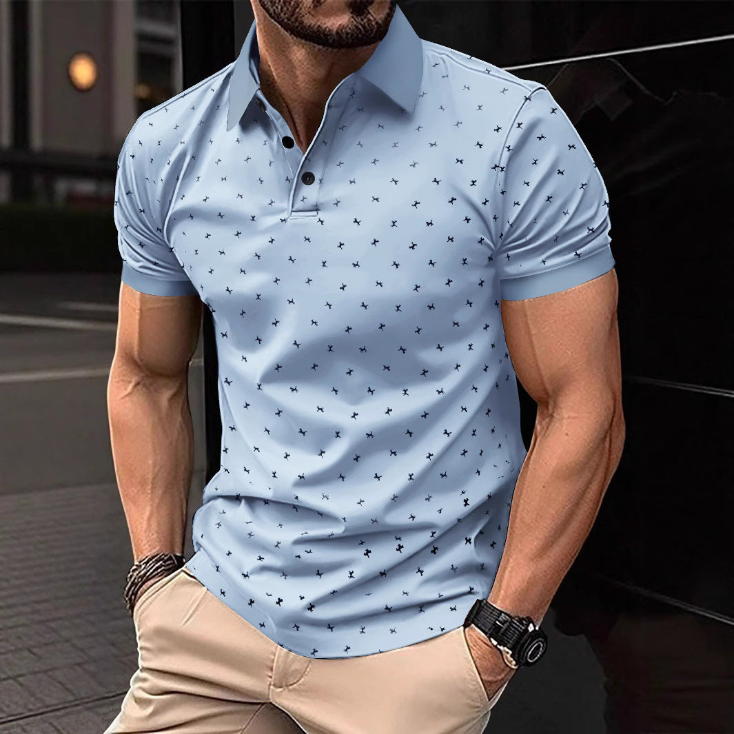 Herren Polohemd mit modernem floralem Design und hochwertiger Baumwollqualität EB