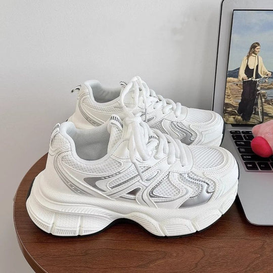 Damen Sportliche Sneakers mit atmungsaktiver Mesh-Oberfläche und dämpfender Sohle EB