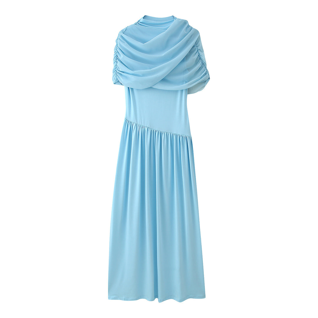 Damen Maxi-Kleid mit dekorativer Raffung und eleganter Drapierung EB