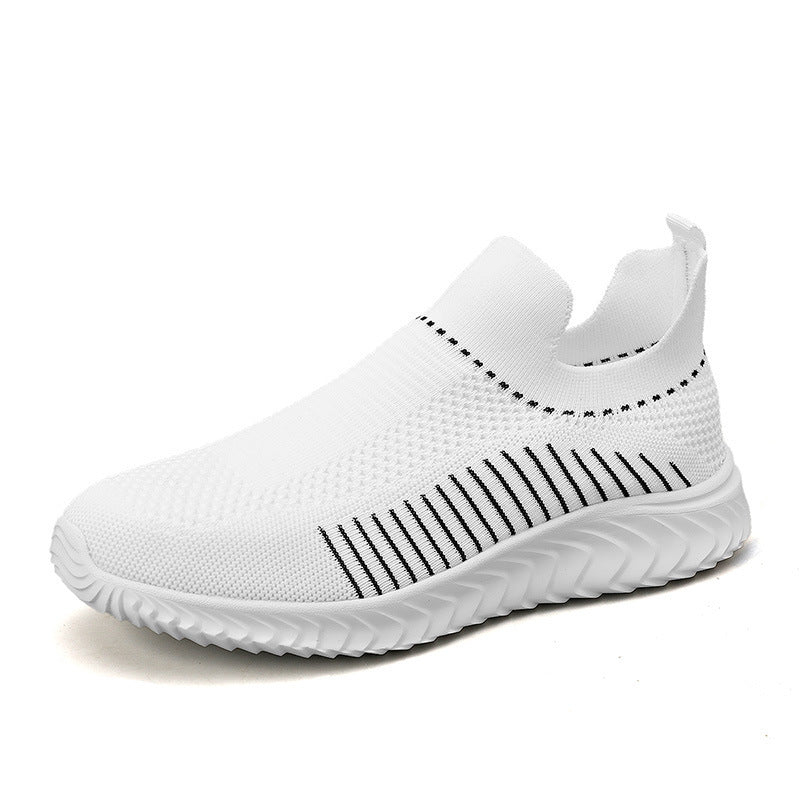 Damen Atmungsaktive Slip-On Sneakers mit elastischem Rippdesign EB