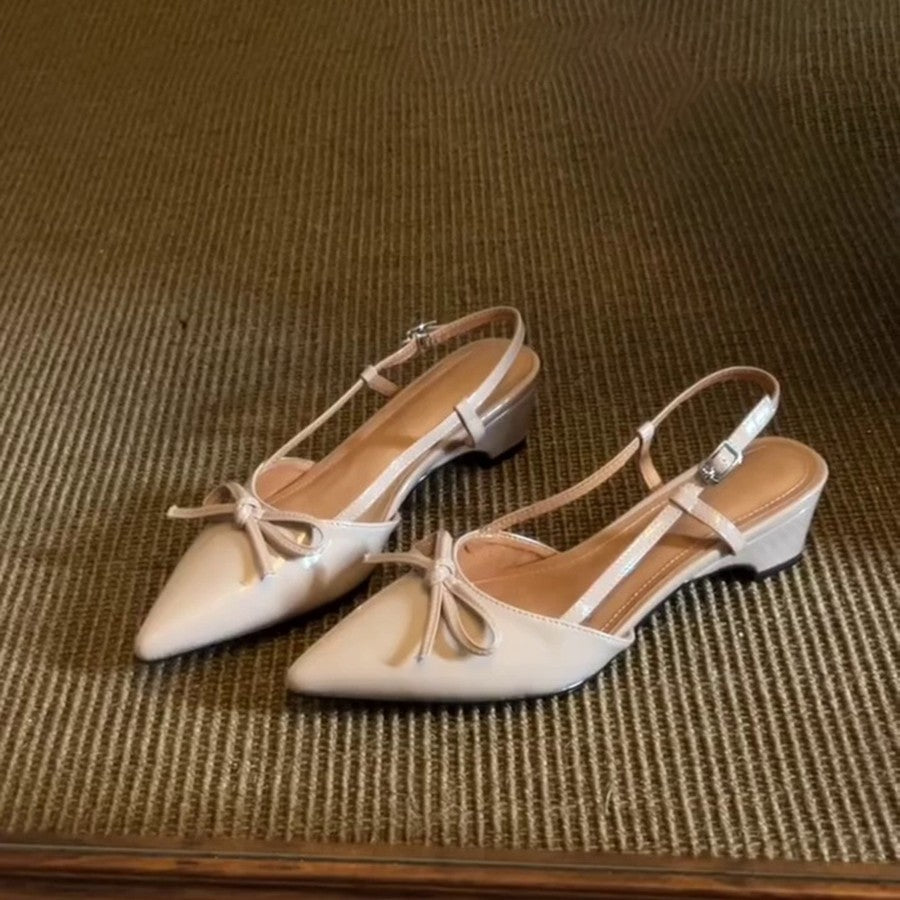 Damen elegante Slingback-Pumps mit dekorativem Schleifenakzent EB