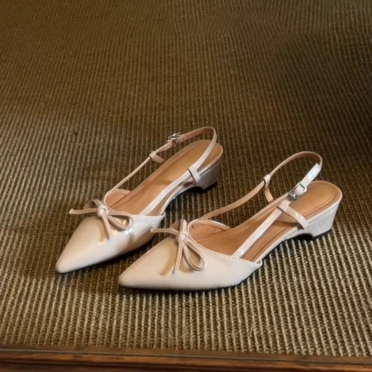 Damen elegante Slingback-Pumps mit dekorativem Schleifenakzent EB
