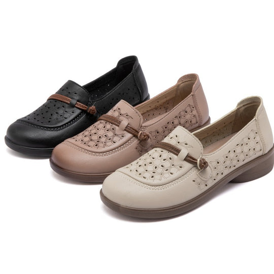 Damen Komfortable und modische Ballerinas mit perforiertem Design EB